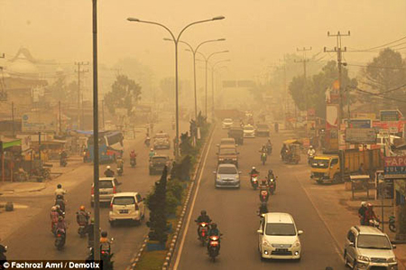 Khói mù ở Indonesia.